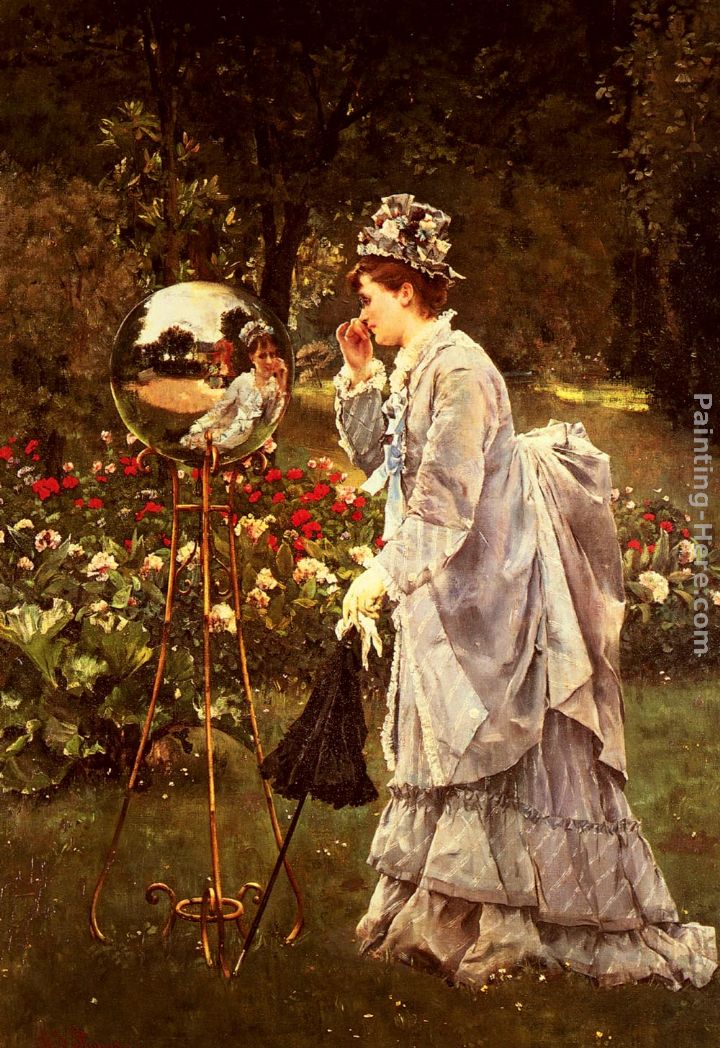 La Boule De Verre painting - Alfred Stevens La Boule De Verre art painting